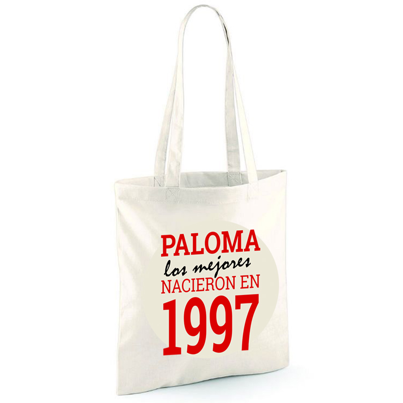 Regalos personalizados: Regalos con nombre: Bolsa tote bag personalizada año de nacimiento