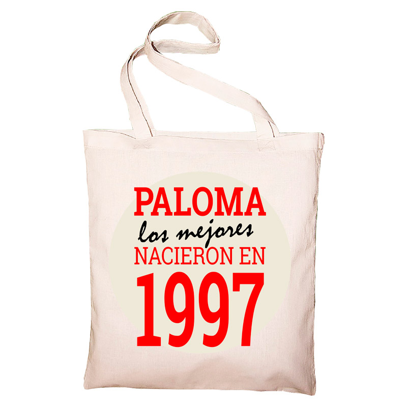 Regalos personalizados: Regalos con nombre: Bolsa tote bag personalizada año de nacimiento