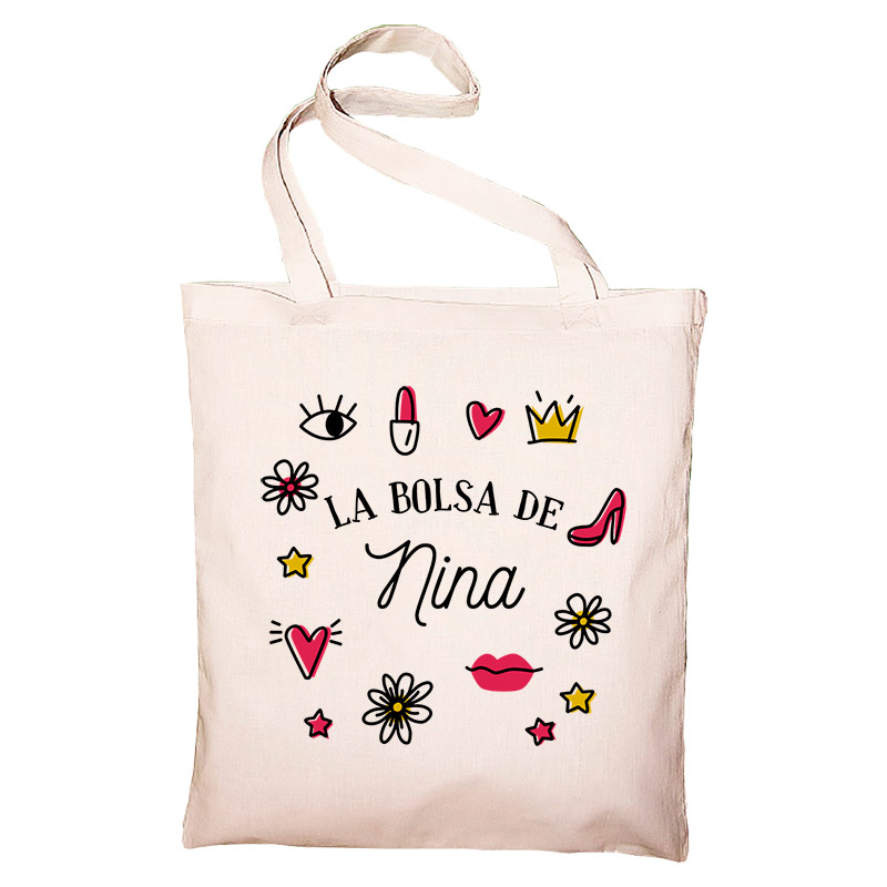 Regalos personalizados: Regalos con nombre: Bolsa tote bag personalizada con nombre