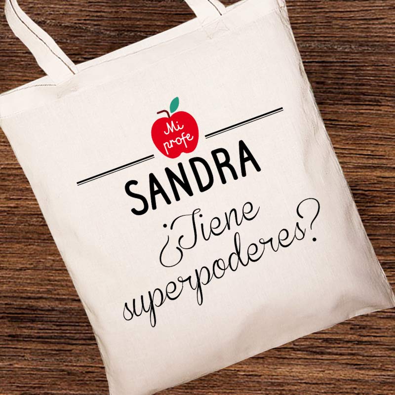 Regalos personalizados: Bolsas personalizadas: Bolsa tote BIO personalizada divertida para profe