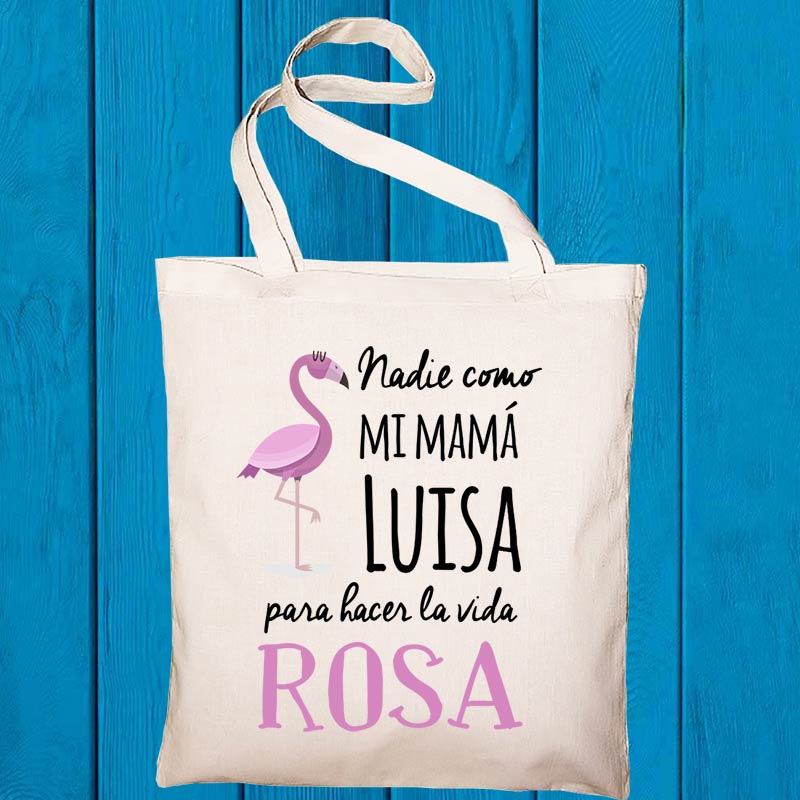 Regalos personalizados: Regalos con nombre: Bolsa tote bag personalizada "Flamenco"