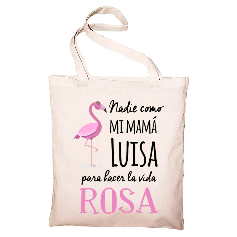 Regalos personalizados: Regalos con nombre: Bolsa tote bag personalizada "Flamenco"