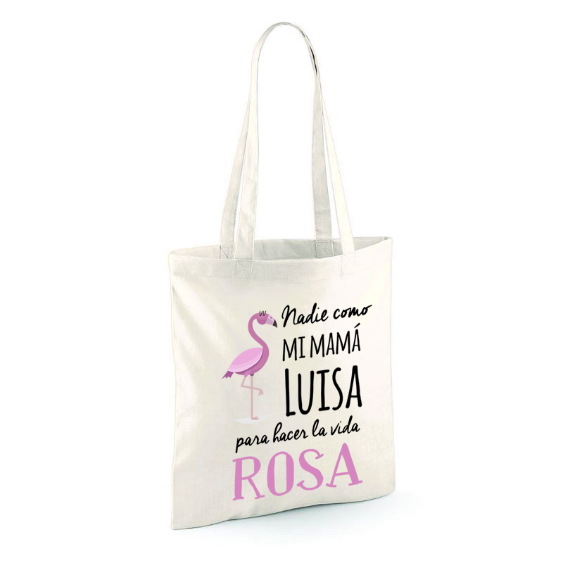 Regalos personalizados: Regalos con nombre: Bolsa tote bag personalizada "Flamenco"