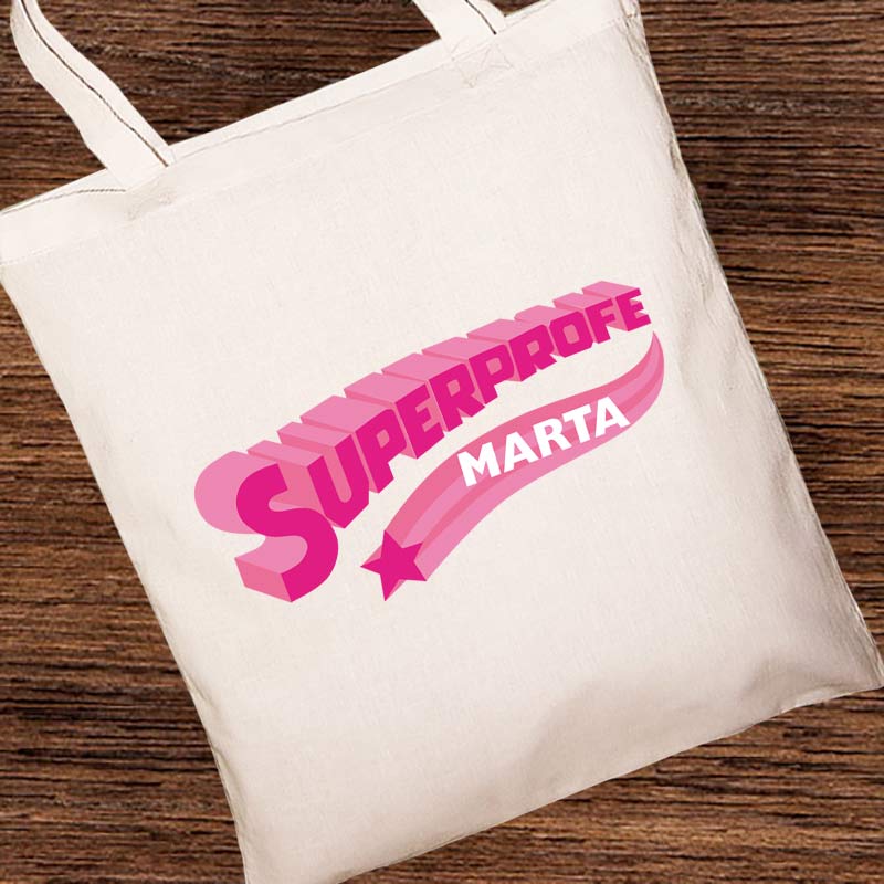 Regalos personalizados: Bolsas personalizadas: Bolsa tote BIO personalizada 'Superprofe'