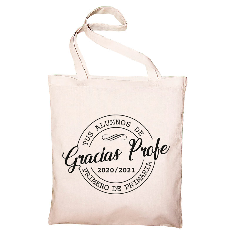 Regalos personalizados: Bolsas personalizadas: Bolsa tote BIO personalizada 'Gracias profe'