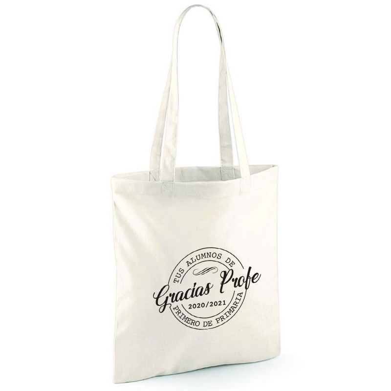 Regalos personalizados: Bolsas personalizadas: Bolsa tote BIO personalizada 'Gracias profe'