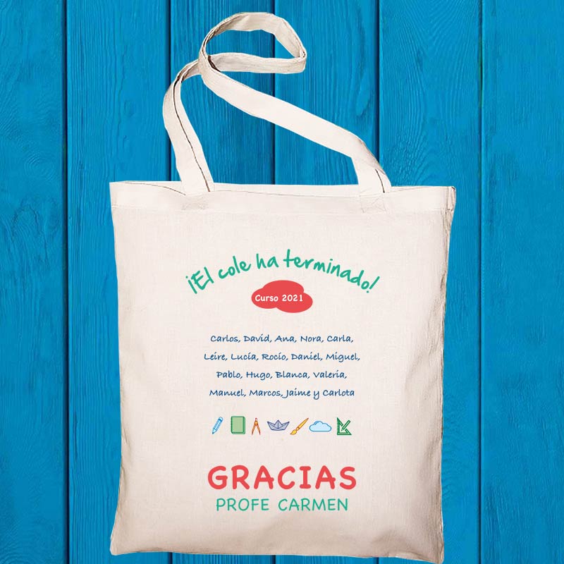 Regalos personalizados: Bolsas personalizadas: Bolsa tote BIO personalizada para profe