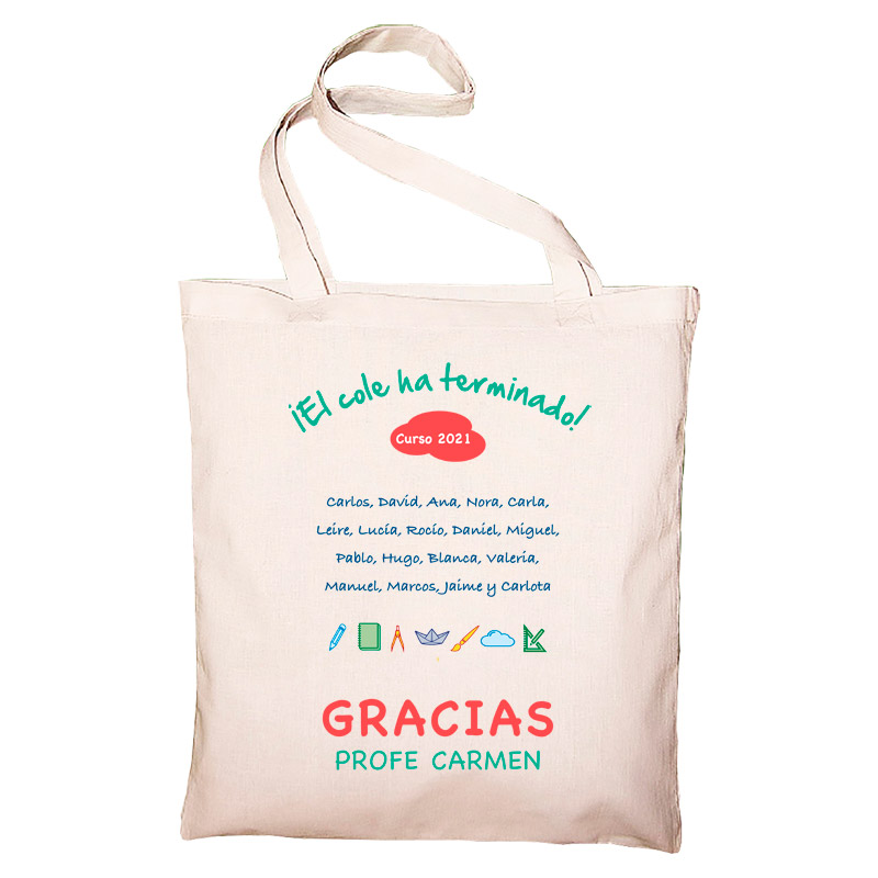 Regalos personalizados: Bolsas personalizadas: Bolsa tote BIO personalizada para profe