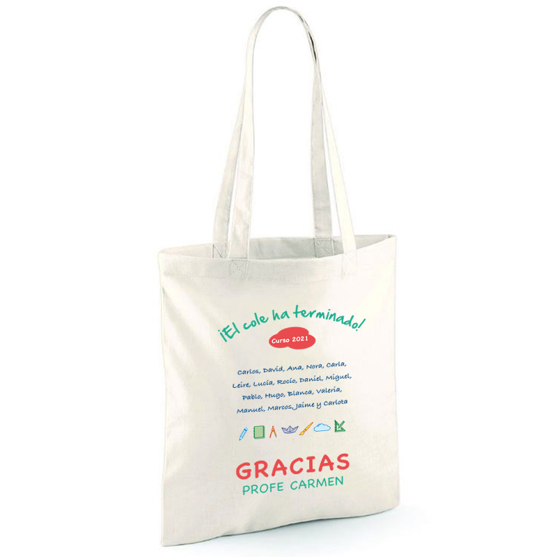 Regalos personalizados: Bolsas personalizadas: Bolsa tote BIO personalizada para profe