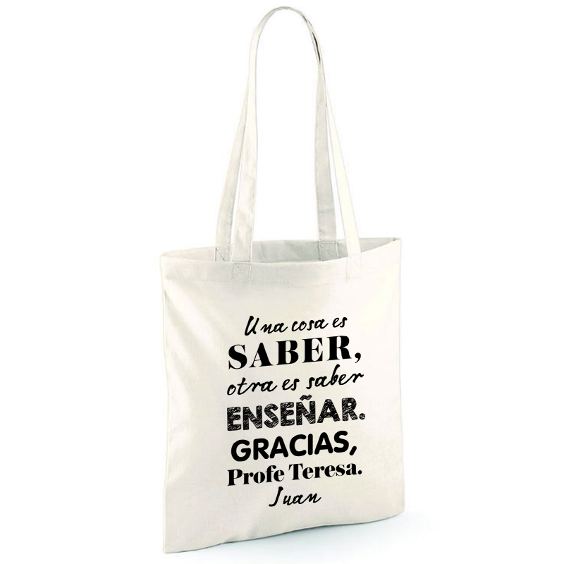 Regalos personalizados: Bolsas personalizadas: Bolsa tote BIO personalizada 'Saber enseñar'