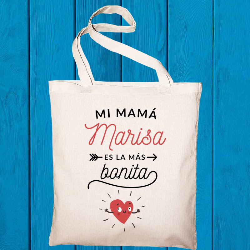 Regalos personalizados: Regalos con nombre: Bolsa tote "Mamá bonita" personalizada