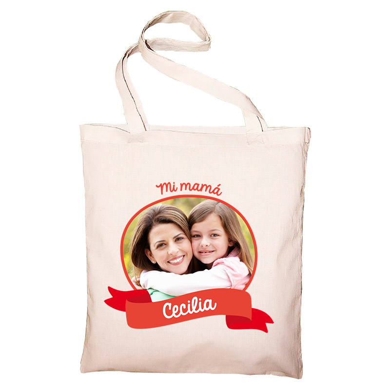 Regalos personalizados: Regalos con nombre: Bolsa tote personalizada con foto