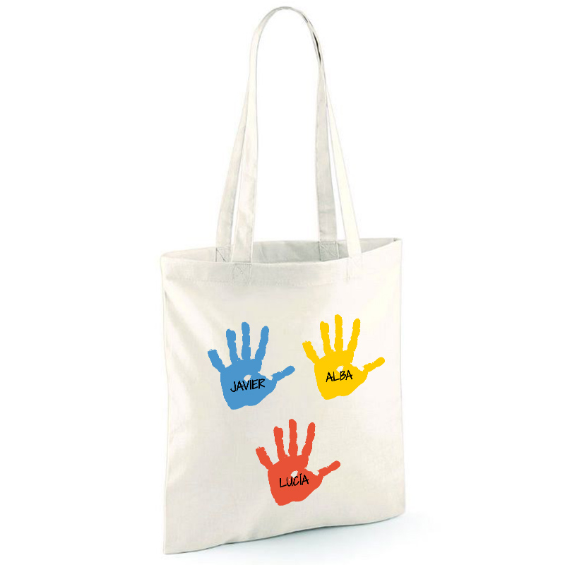 Regalos personalizados: Regalos con el dibujo de tus hijos: Bolsa tote personalizada 'Dejas huella' BIO