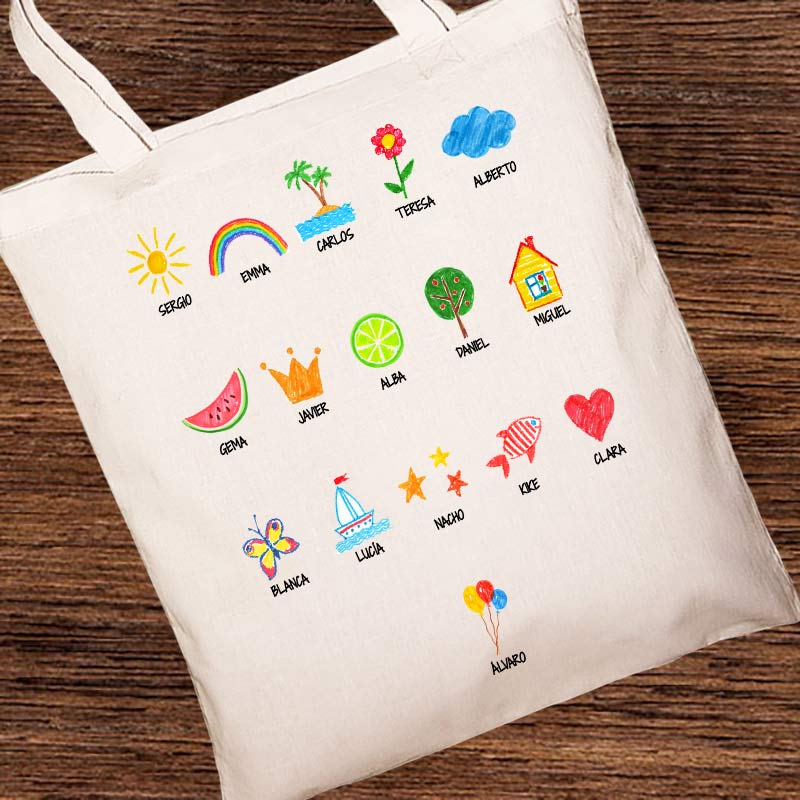 Tote bag para profesora con dibujos