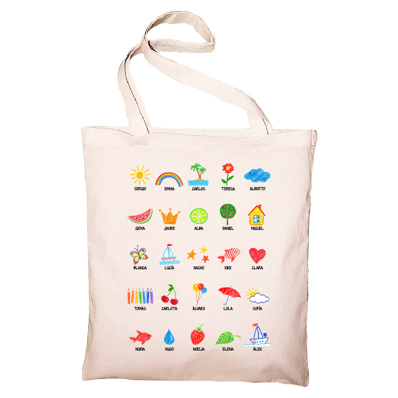 Regalos personalizados: Regalos con el dibujo de tus hijos: Bolsa tote personalizada con vuestros dibujos