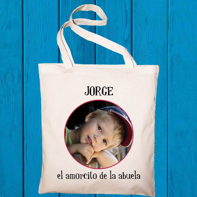 Regalos personalizados: Regalos con nombre: Bolsa tote personalizada para abuela