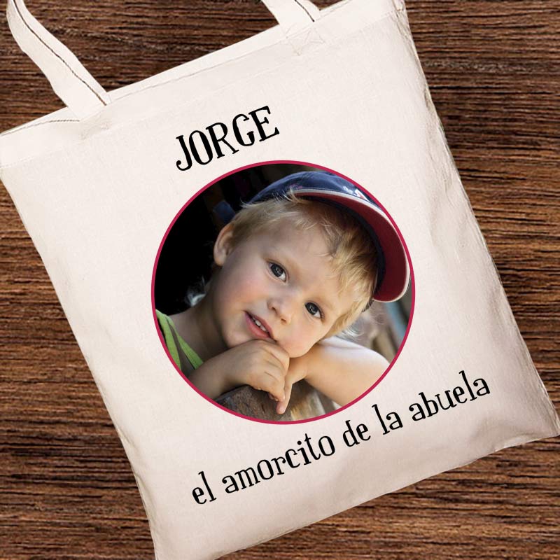 Regalos personalizados: Regalos con nombre: Bolsa tote personalizada para abuela