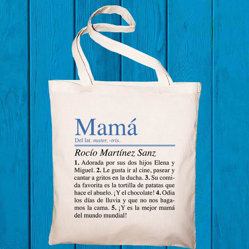 Regalos personalizados: Regalos con nombre: Bolsa tote personalizada para mamá