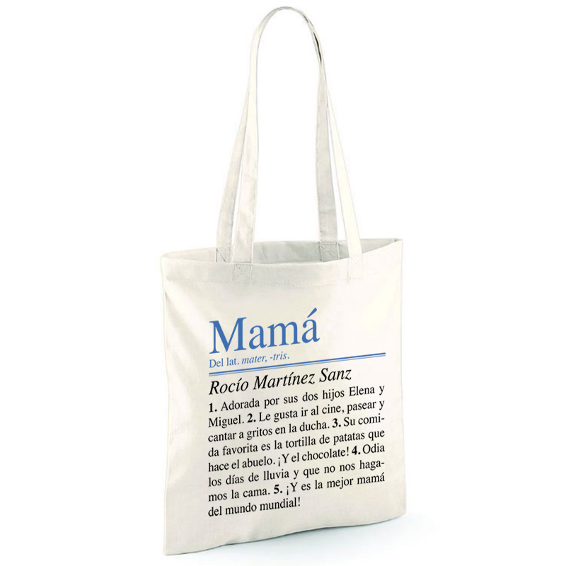 Regalos personalizados: Regalos con nombre: Bolsa tote personalizada para mamá