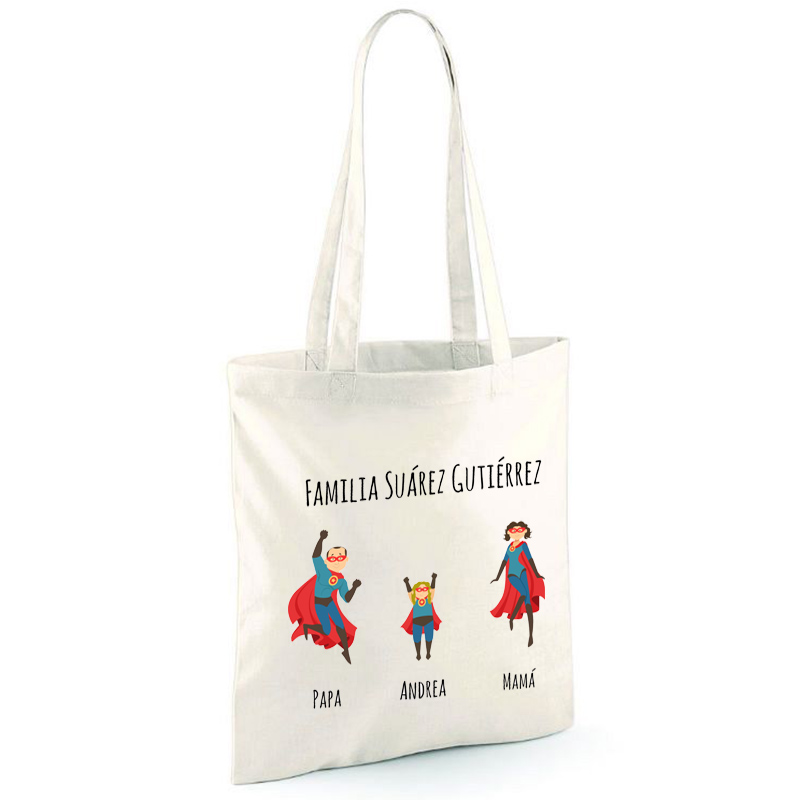 Regalos personalizados: Regalos con nombre: Bolsa Tote Súper familia personalizado