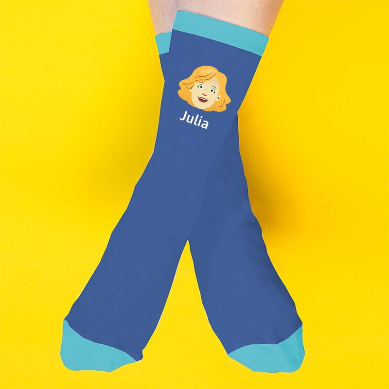 Regalos personalizados: Regalos con nombre: Calcetines BIO personalizados con avatar