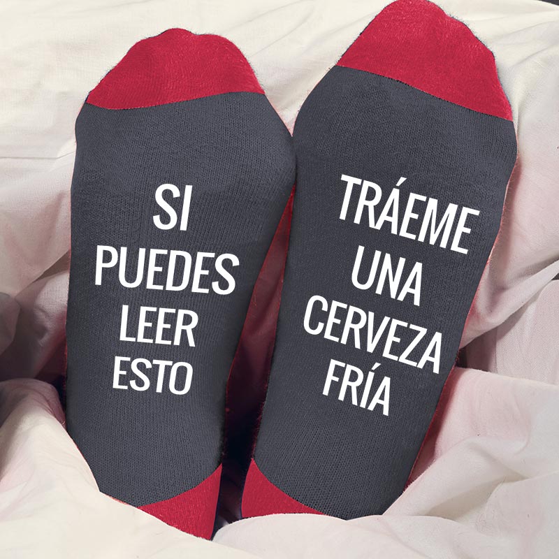 Regalos personalizados: Regalos con nombre: Calcetines BIO personalizados con texto