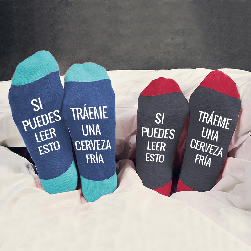 Regalos personalizados: Regalos con nombre: Calcetines BIO personalizados con texto