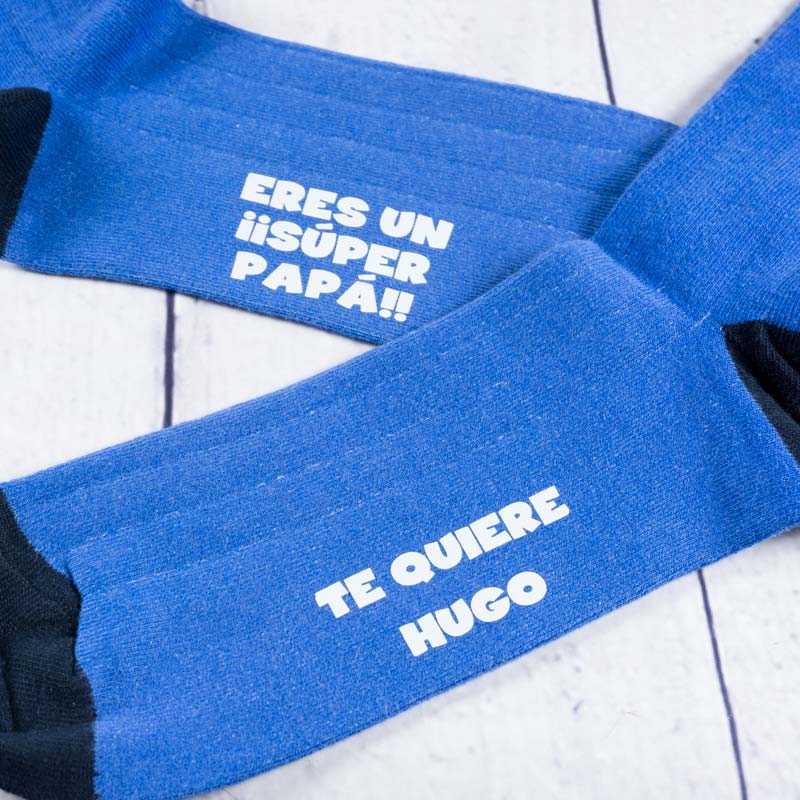 Regalos personalizados: Regalos con nombre: Calcetines divertidos personalizados para papá