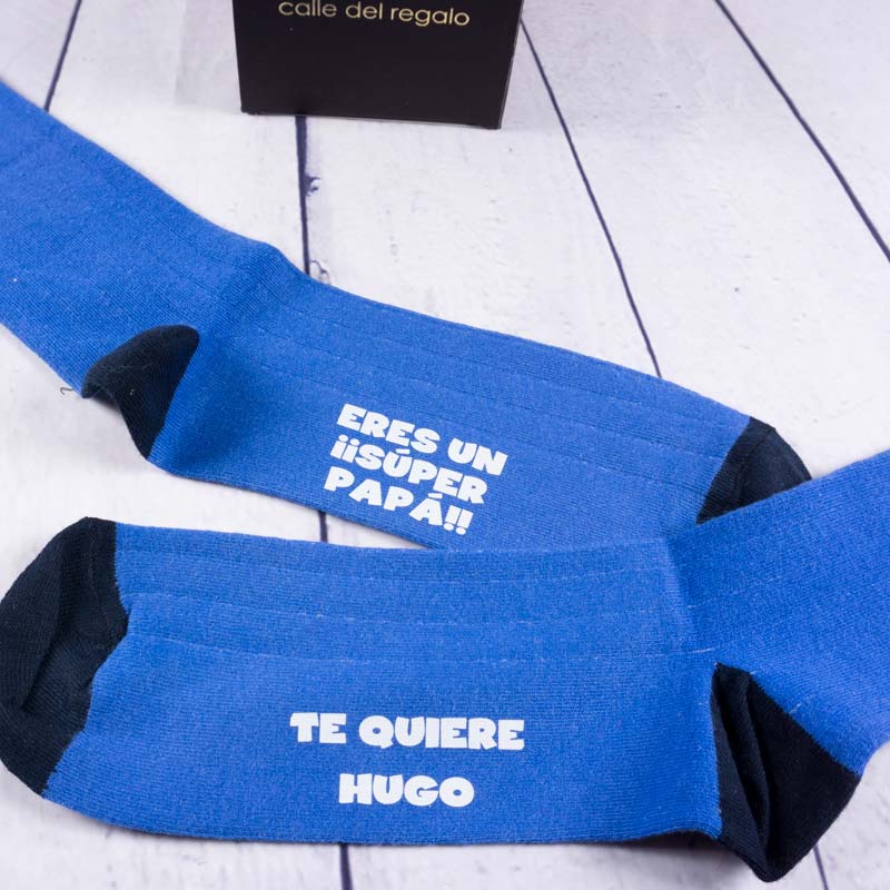 Regalos personalizados: Regalos con nombre: Calcetines divertidos personalizados para papá