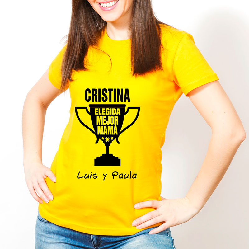 Regalos personalizados: Camisetas personalizadas: Camiseta a la mejor mamá personalizada