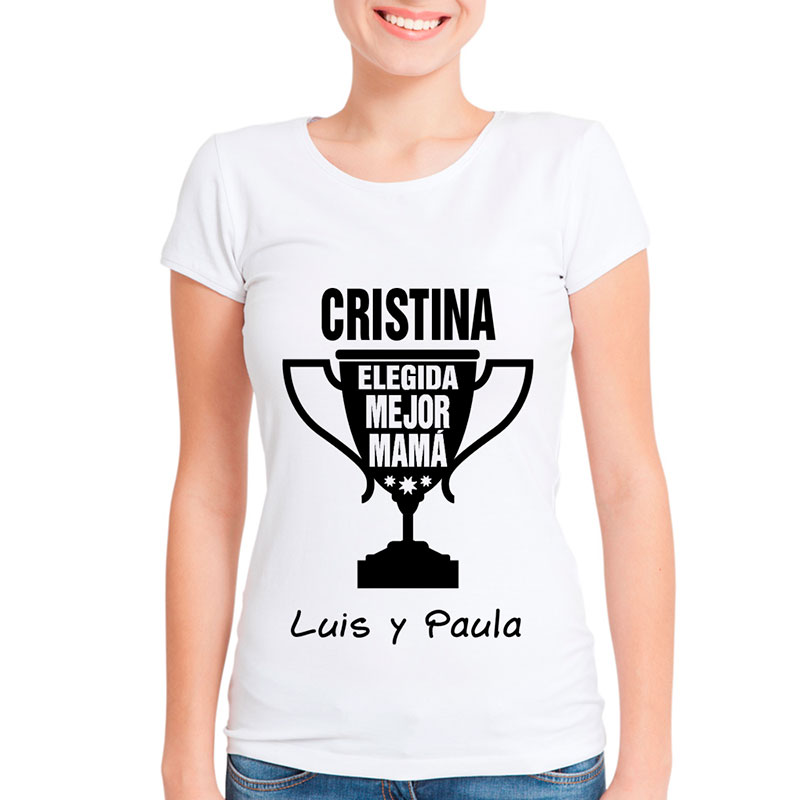 Regalos personalizados: Camisetas personalizadas: Camiseta a la mejor mamá personalizada