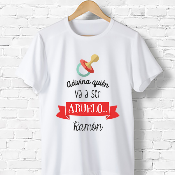 Regalos personalizados: Camisetas personalizadas: Camiseta "Adivina quien va a ser abuelo"