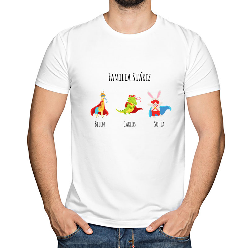 Regalos personalizados: Camisetas personalizadas: Camiseta familias personalizado para hombre