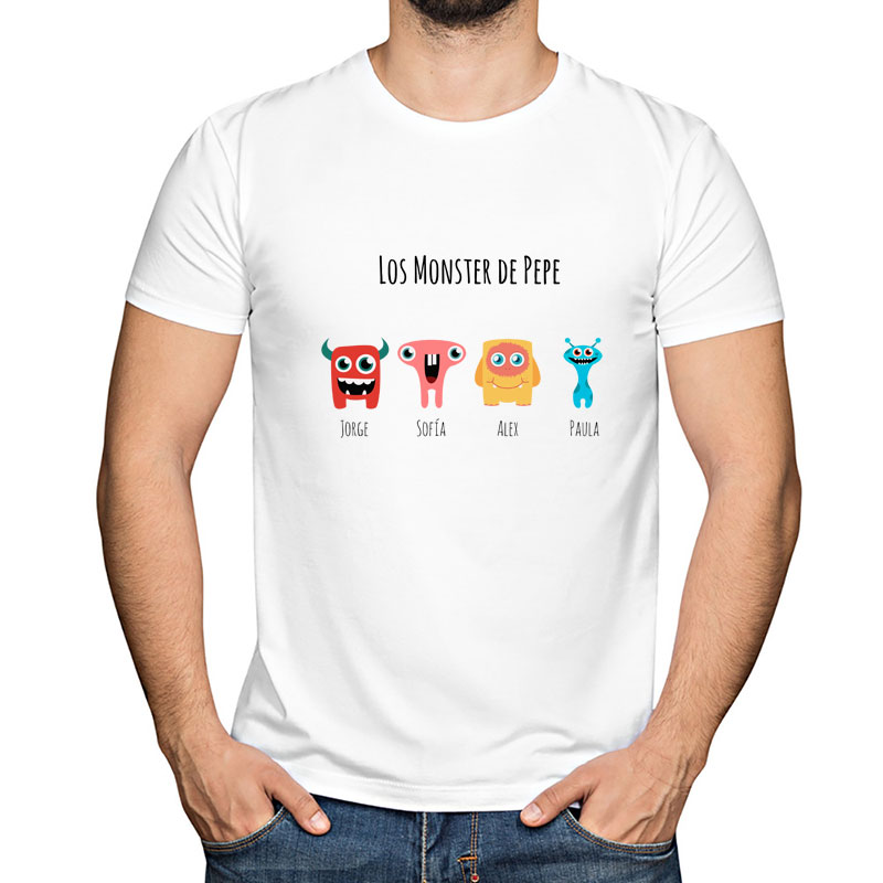 Regalos personalizados: Camisetas personalizadas: Camiseta familias personalizado para hombre