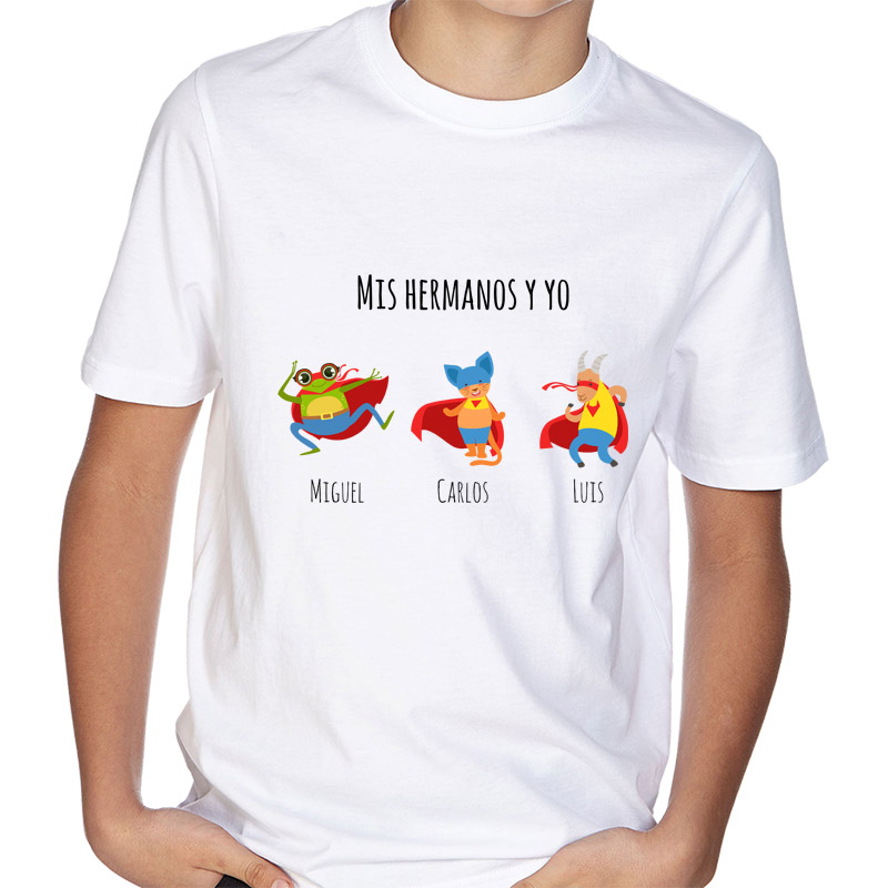 Regalos personalizados: Regalos con nombre: Camiseta infantil 'Familias' personalizada