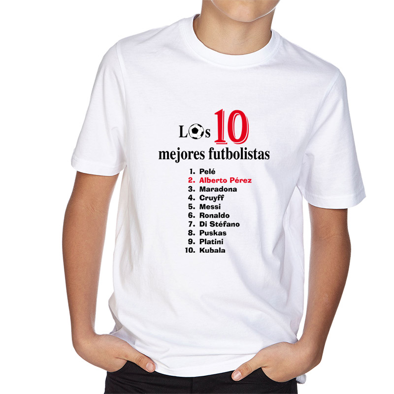 Regalos personalizados: Camisetas personalizadas: Camiseta infantil personalizada '10 futbolistas'