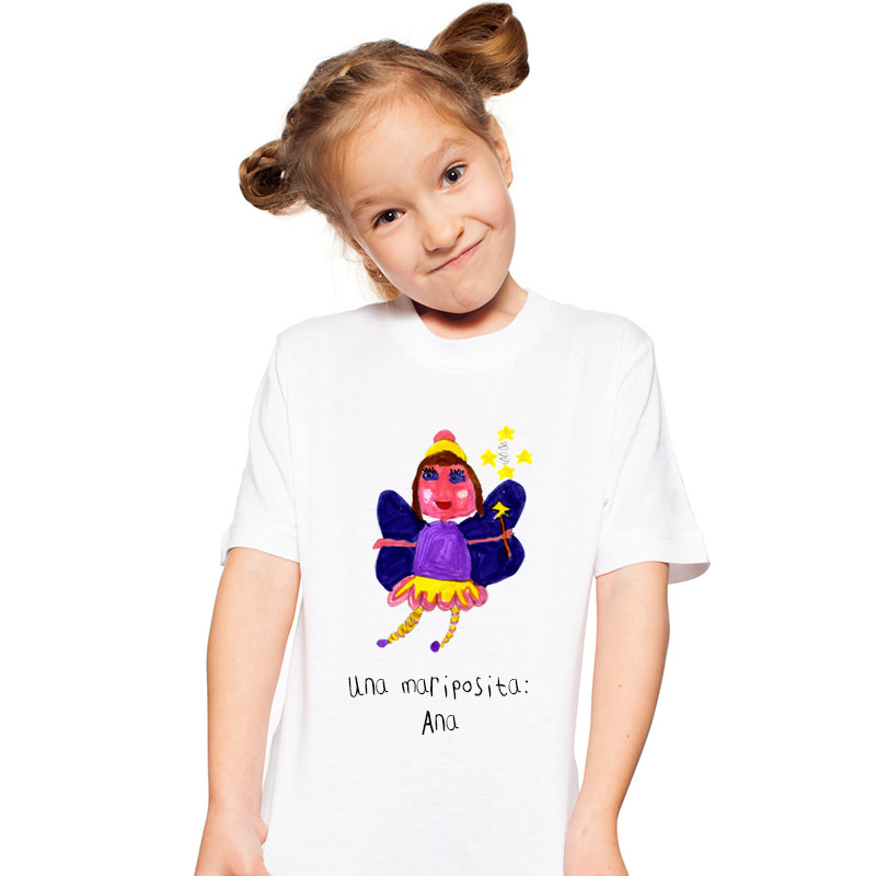 Regalos personalizados: Camisetas personalizadas: Camiseta infantil personalizada con el dibujo de tu hijo