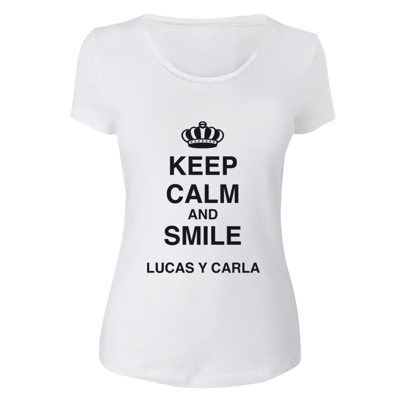 Regalos personalizados: Regalos con nombre: Camiseta Keep calm and smile para madres