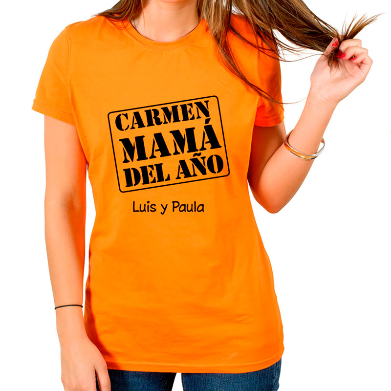 Regalos personalizados: Regalos con nombre: Camiseta mamá del año personalizada