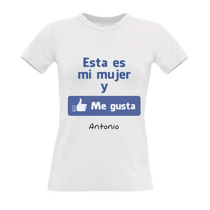 Regalos personalizados: Camisetas personalizadas: Camiseta me gusta mi mujer personalizada