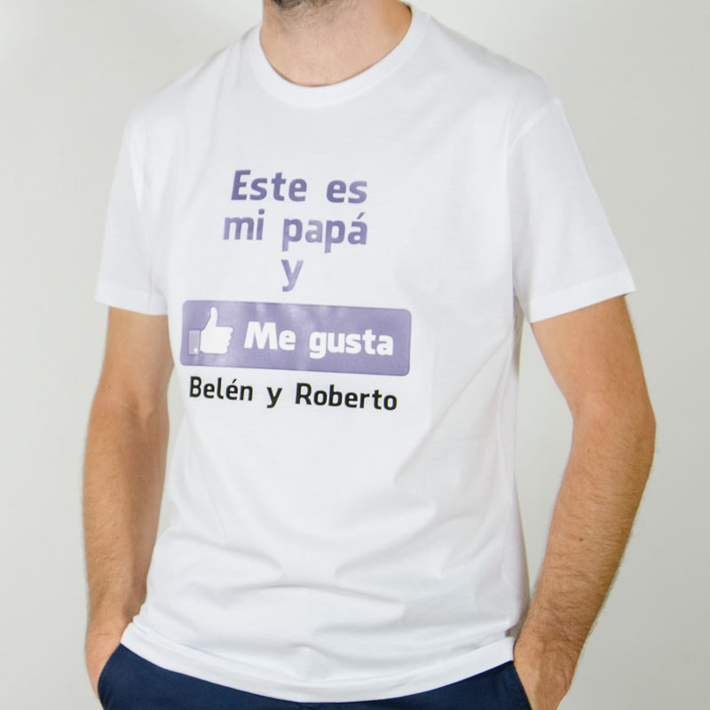 Regalos personalizados: Camisetas personalizadas: Camiseta me gusta mi pap&aacute; personalizada