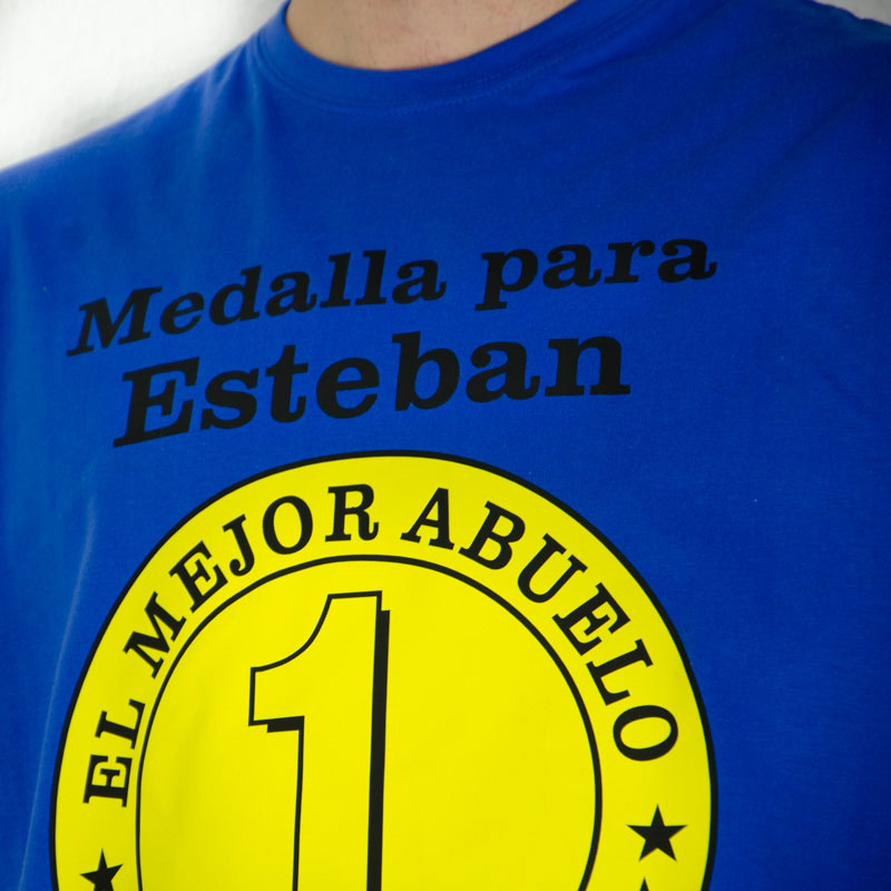 Regalos personalizados: Camisetas personalizadas: Camiseta medalla mejor abuelo personalizada