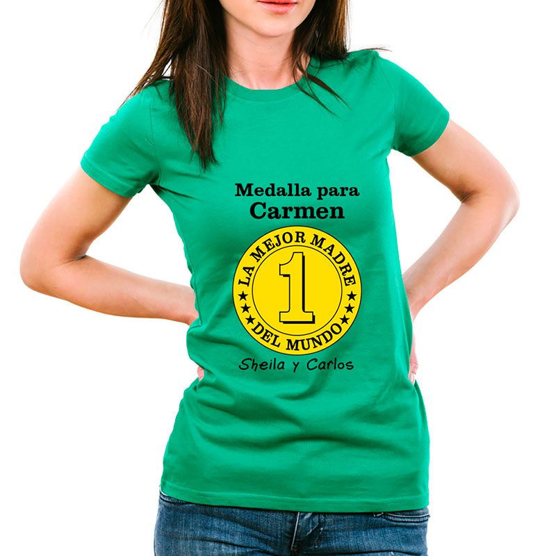 Regalos personalizados: Camisetas personalizadas: Camiseta medalla mejor madre personalizada Regalos personalizados: Camisetas personalizadas: Camiseta medalla mejor madre personalizada