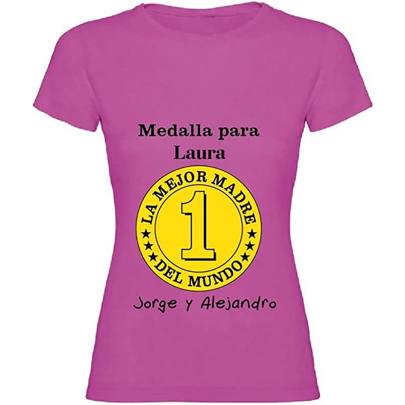 Regalos personalizados: Camisetas personalizadas: Camiseta medalla mejor madre personalizada