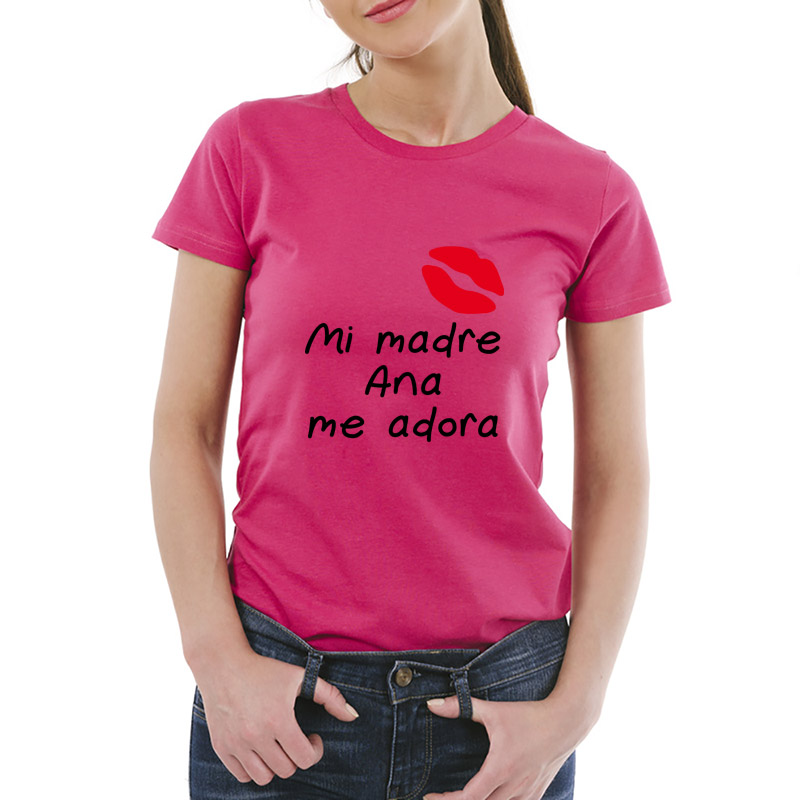 Regalos personalizados: Camisetas personalizadas: Camiseta mi madre me adora personalizada