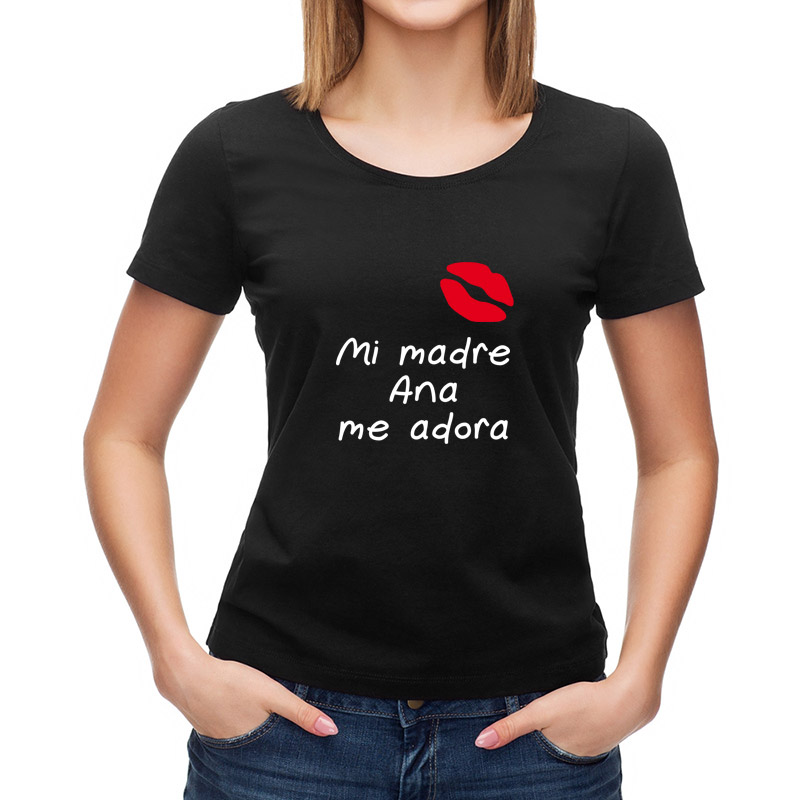 Regalos personalizados: Camisetas personalizadas: Camiseta mi madre me adora personalizada