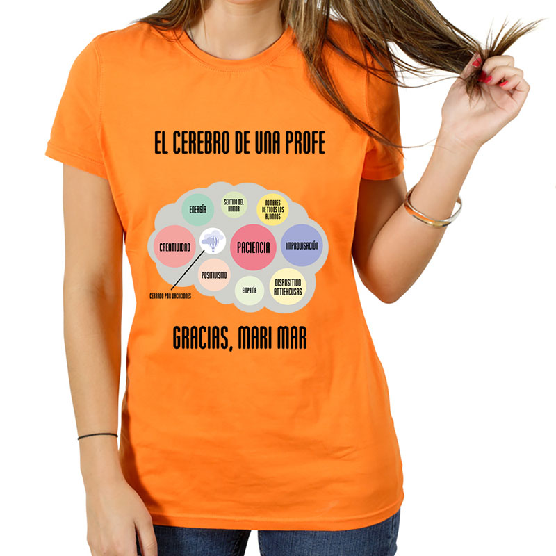 Regalos personalizados: Camisetas personalizadas: Camiseta para profesoras El cerebro de una profe