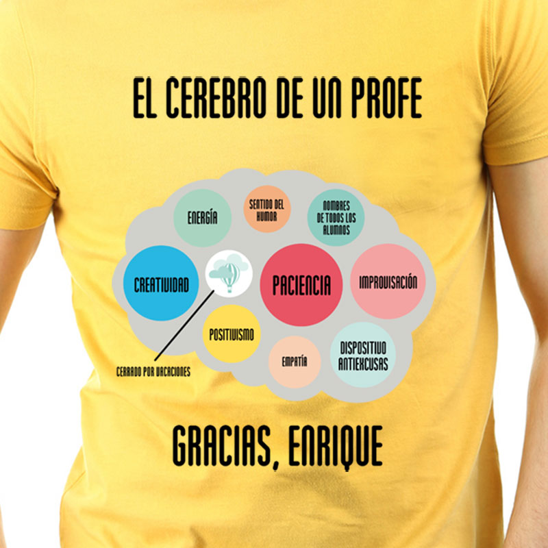 Regalos personalizados: Camisetas personalizadas: Camiseta para profesores El cerebro de un profe