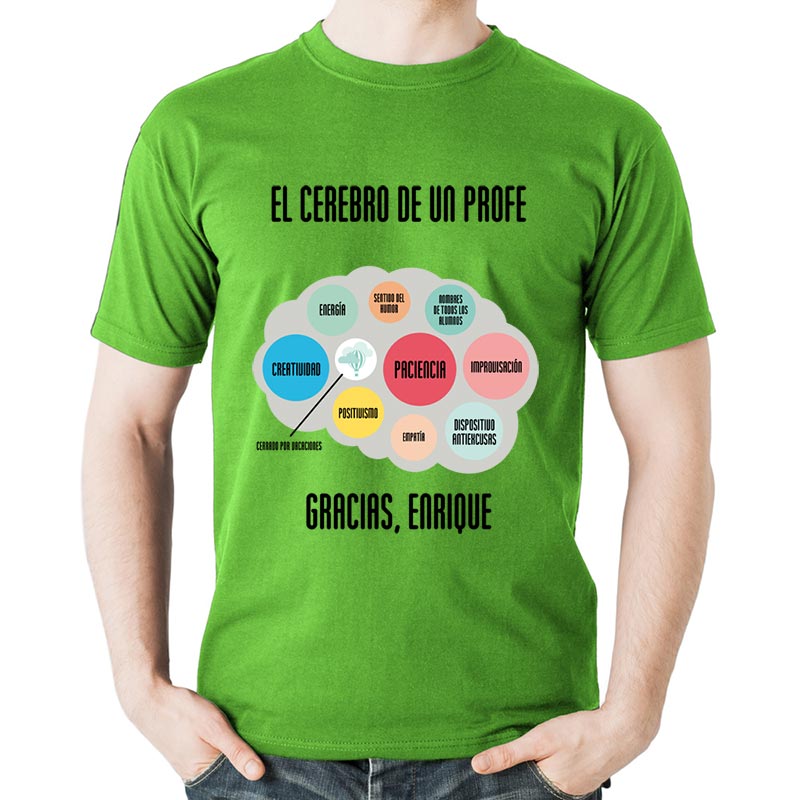 Regalos personalizados: Camisetas personalizadas: Camiseta para profesores El cerebro de un profe