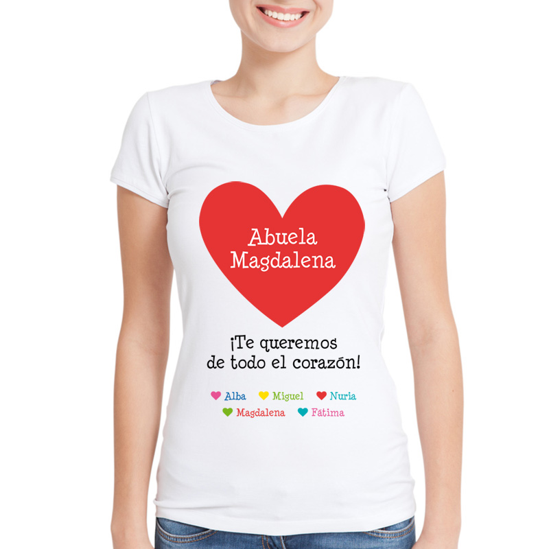 Regalos personalizados: Camisetas personalizadas: Camiseta personalizada abuela Te queremos